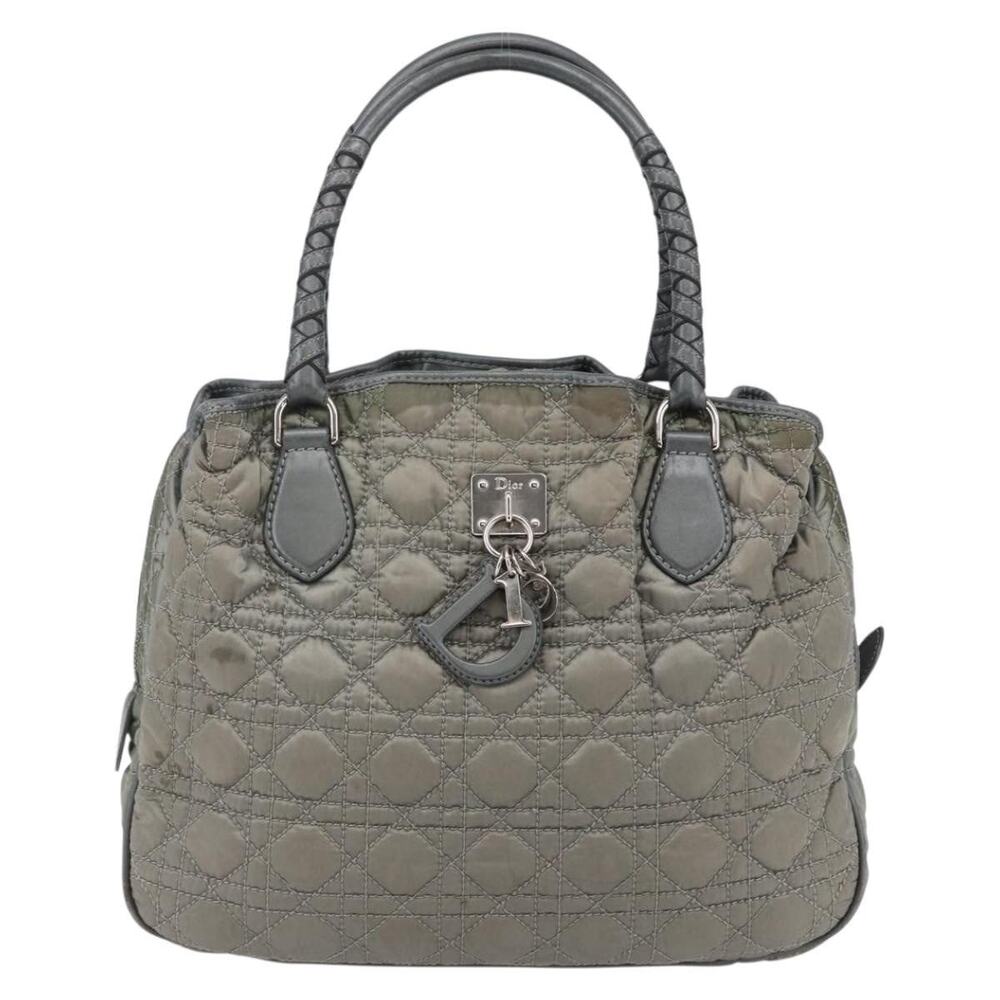 Dior Cannage Nylon Handbag Gray